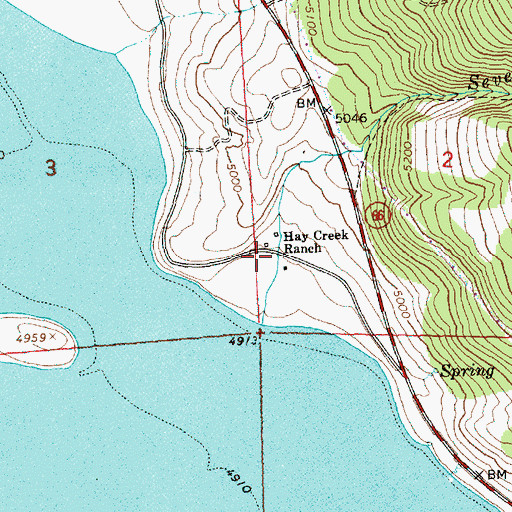 Topographic Map of Hay Creek Ranch, OR