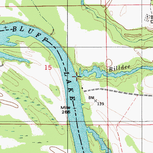 Topographic Map of Billdee Creek, AL