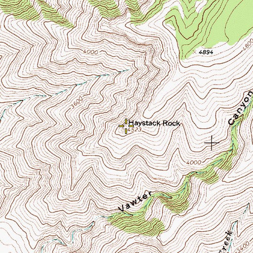 Topographic Map of Haystack Rock, OR