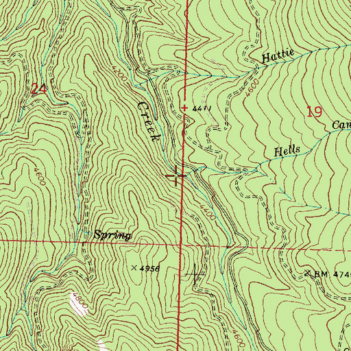 Topographic Map of Hells Canyon Creek, OR