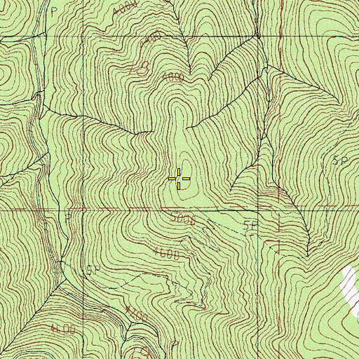 Topographic Map of Hells Peak, OR