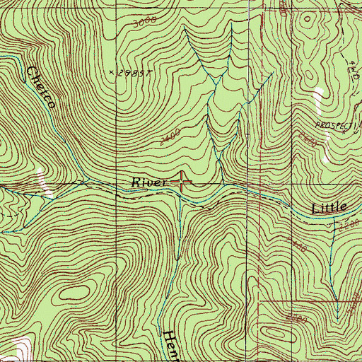 Topographic Map of Henry Creek, OR