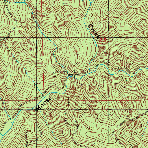Topographic Map of Hensley Creek, OR
