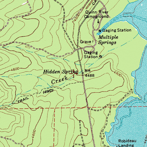 Topographic Map of Hidden Spring, OR