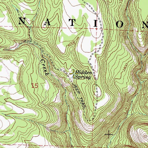 Topographic Map of Hidden Spring, OR