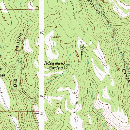 Topographic Map of Hideaway Spring, OR