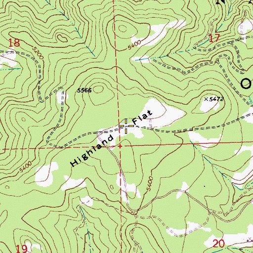 Topographic Map of Highland Flat, OR