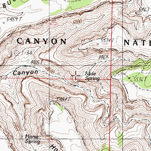 Topographic Map of Slide Spring, AZ