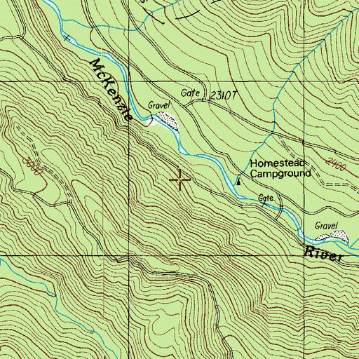 Topographic Map of Homestead Recreation Site, OR