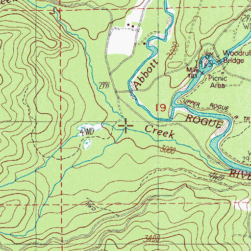Topographic Map of Hop Creek, OR