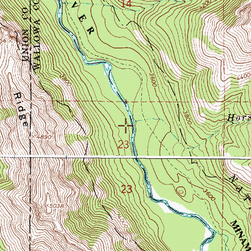 Topographic Map of Horse Basin Creek, OR