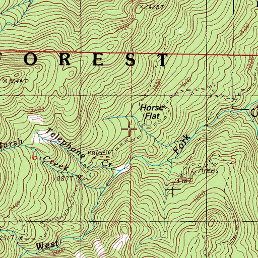 Topographic Map of Horse Flat, OR