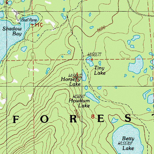 Topographic Map of Horsefly Lake, OR