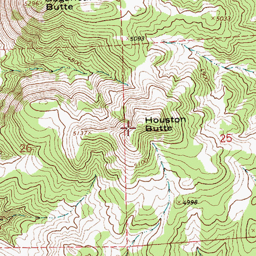 Topographic Map of Houston Butte, OR