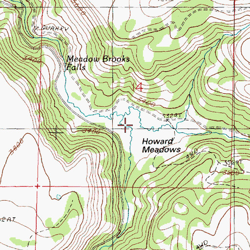 Topographic Map of Howard Meadows, OR