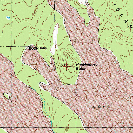 Topographic Map of Huckleberry Butte, OR