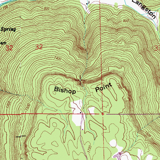 Topographic Map of Bishop Point, AL