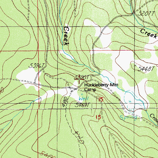 Topographic Map of Huckleberry Guard Station, OR