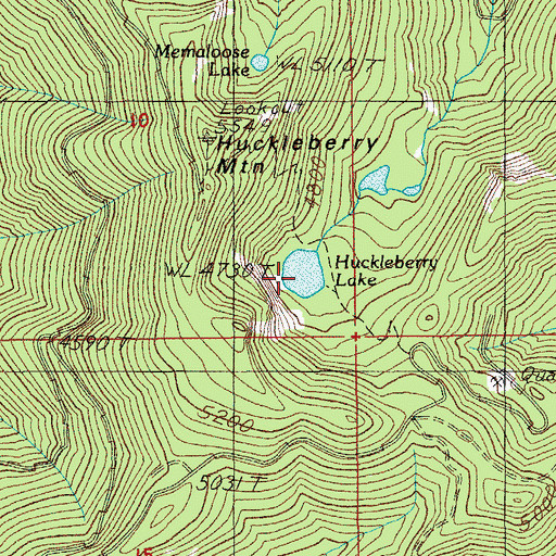 Topographic Map of Huckleberry Lake, OR