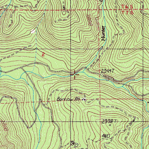 Topographic Map of Hunter Creek, OR
