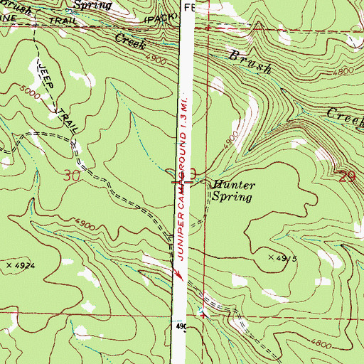 Topographic Map of Hunter Spring, OR