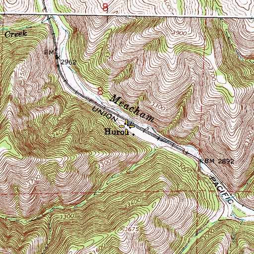 Topographic Map of Huron, OR