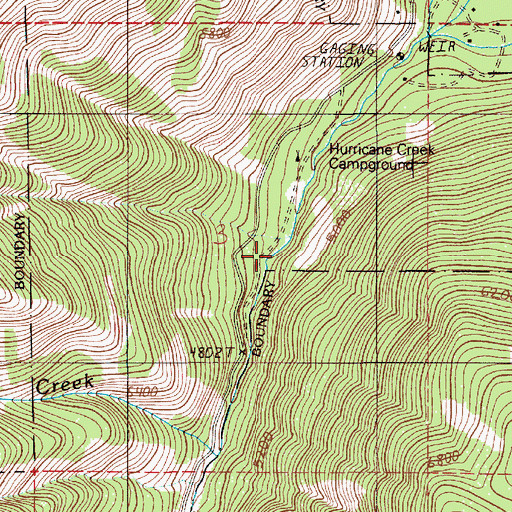 Topographic Map of Hurricane Creek Recreation Site, OR