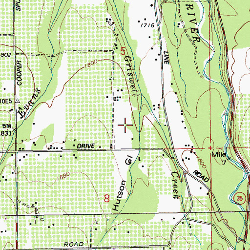 Topographic Map of Hutson Gulch, OR