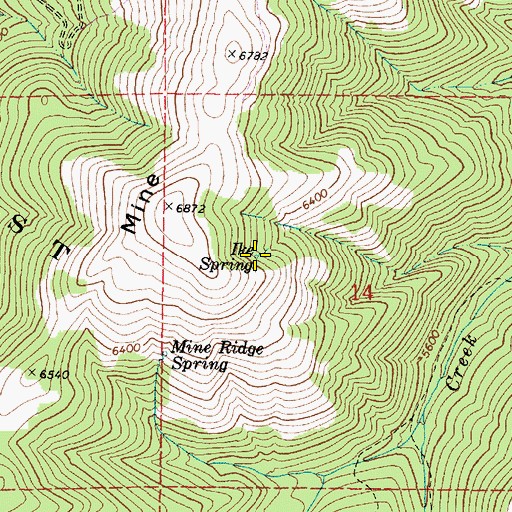 Topographic Map of Ike Spring, OR