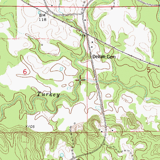 Topographic Map of Black Branch, AL
