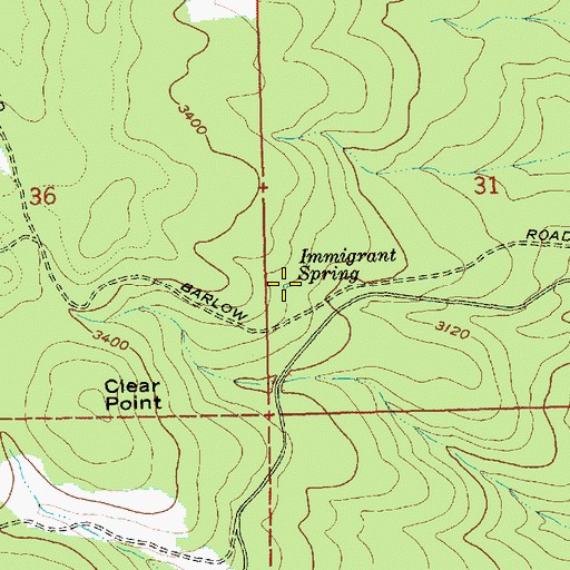 Topographic Map of Immigrant Spring, OR