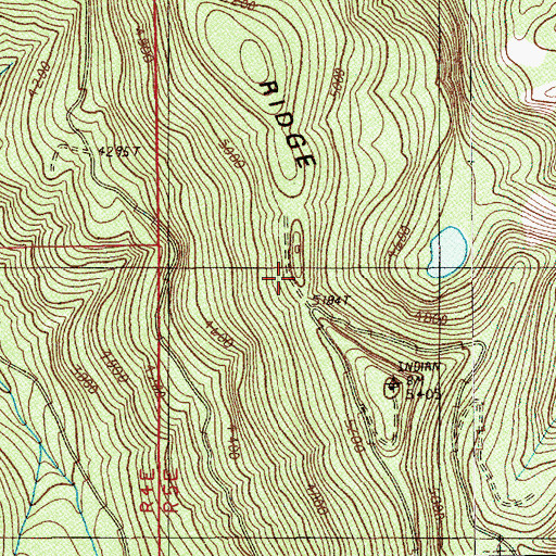 Topographic Map of Indian Ridge, OR