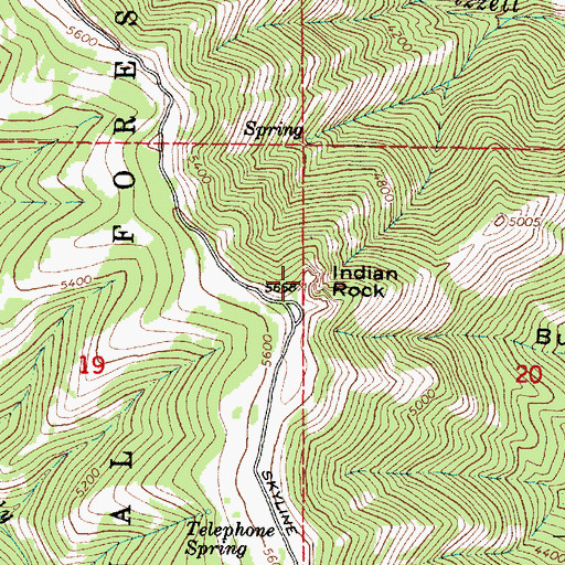Topographic Map of Indian Rock, OR
