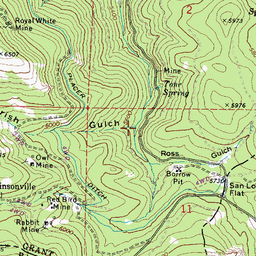 Topographic Map of Irish Gulch, OR