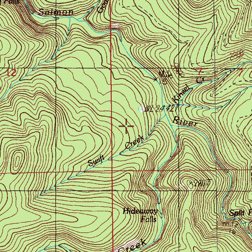Topographic Map of Iron Creek, OR