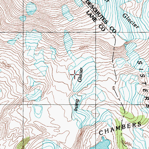 Topographic Map of Irving Glacier, OR
