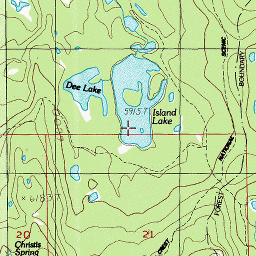 Topographic Map of Island Lake, OR