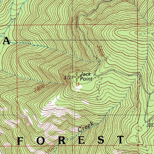 Topographic Map of Jack Point, OR