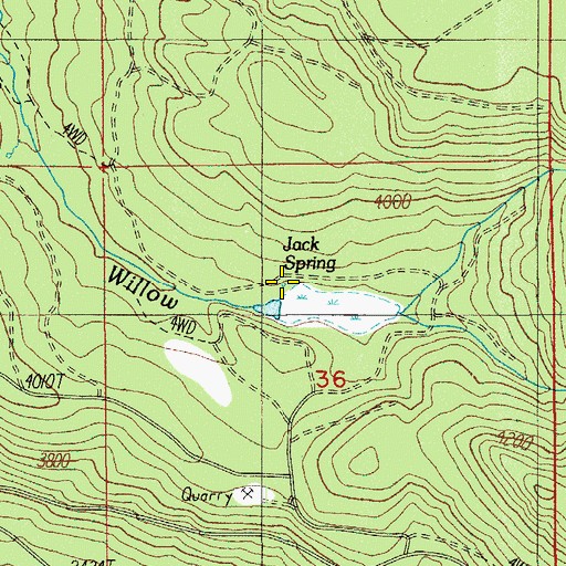 Topographic Map of Jack Spring, OR