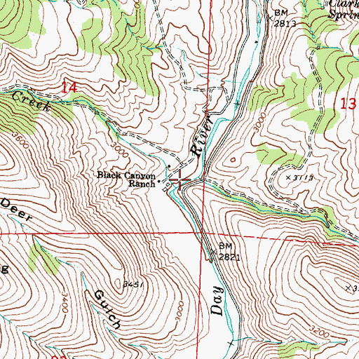 Topographic Map of Jackass Creek, OR