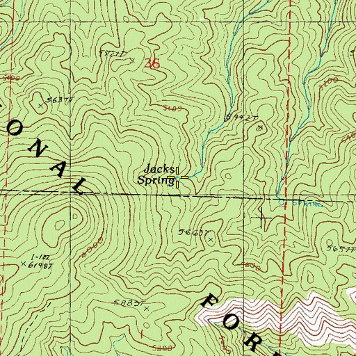 Topographic Map of Jacks Spring, OR