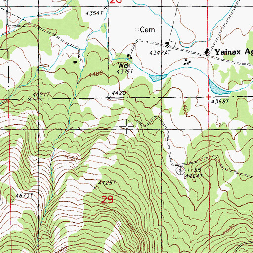 Topographic Map of Jackson Cemetery, OR