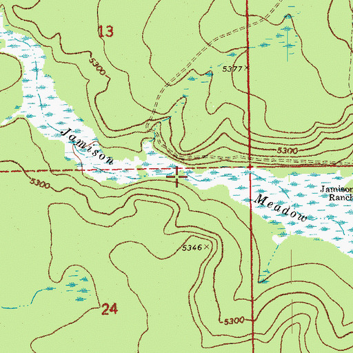 Topographic Map of Jamison Meadow, OR