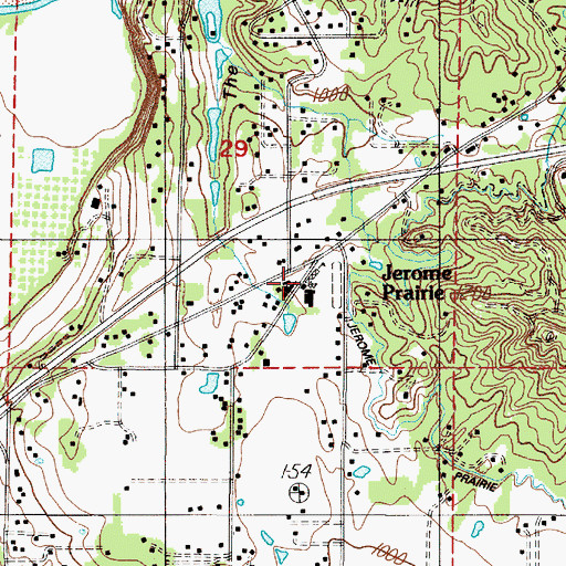 Topographic Map of Jerome Prairie Elementary School, OR
