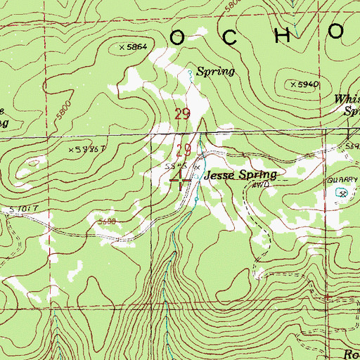 Topographic Map of Jesse Spring, OR