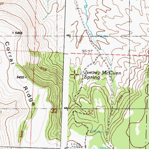 Topographic Map of Jimmy McCuen Spring, OR
