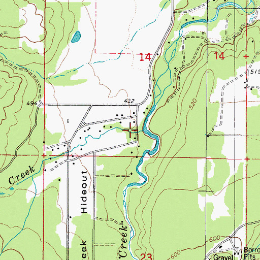 Topographic Map of Joe Day Creek, OR