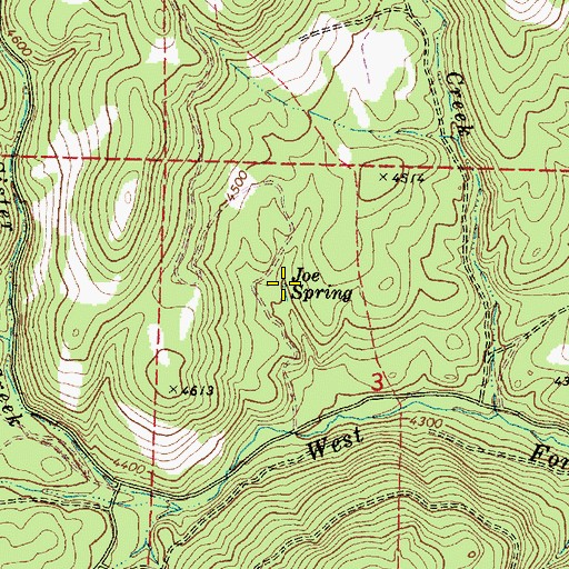 Topographic Map of Joe Spring, OR