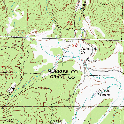 Topographic Map of Johnson Creek, OR