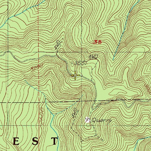 Topographic Map of Johnson Trail, OR